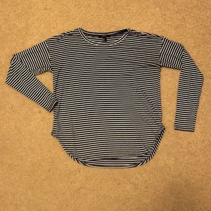 Blue and white long sleeve tee